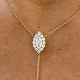 Diamond Lariat Necklace 1 ct Rose Gold