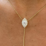 Diamond Lariat Necklace 1.1 ct Yellow Gold