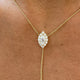 Diamond Lariat Necklace 1.1 ct Yellow Gold