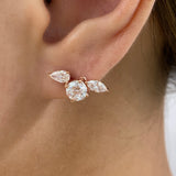 Diamond Stud Earrings 2.1 ct Rose Gold