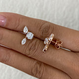 Diamond Stud Earrings 2.1 ct Rose Gold