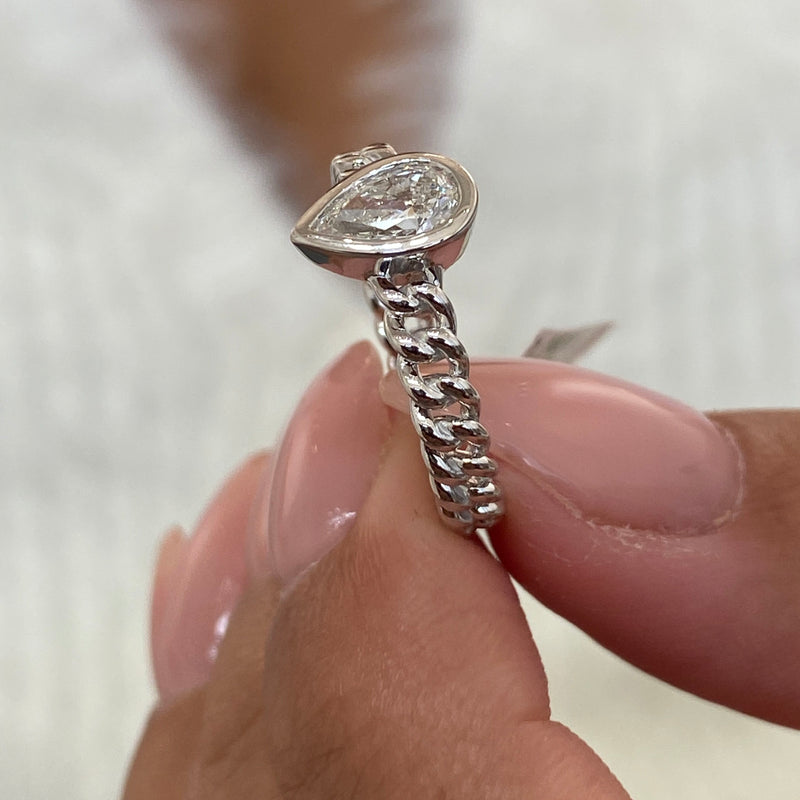 Diamond Solitaire Ring 0.50 Carat White Gold 14K