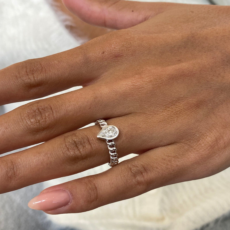 Diamond Solitaire Ring 0.50 Carat White Gold 14K