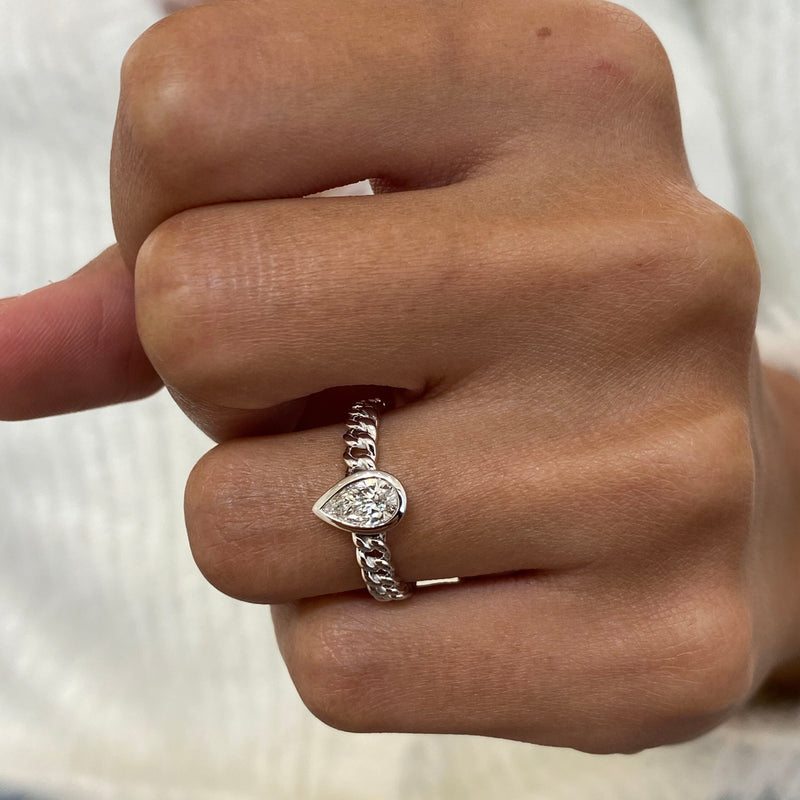 Diamond Solitaire Ring 0.50 Carat White Gold 14K