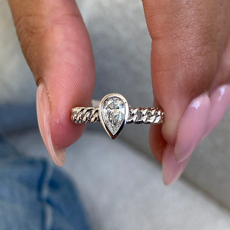 Diamond Solitaire Ring 0.50 Carat White Gold 14K