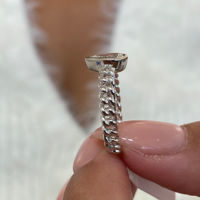 Diamond Solitaire Ring 0.50 Carat White Gold 14K