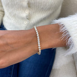 Diamond Tennis Bracelet 8.13 Carat Yellow Gold 14K