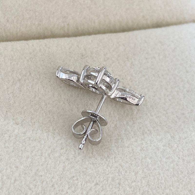 Diamond Stud Earrings 2.14 Carat White Gold 14K
