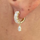 Diamond Hoop 1.41 Carat Yellow Gold 14K