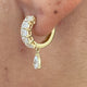 Diamond Hoop 1.41 Carat Yellow Gold 14K