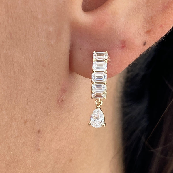 Diamond Hoop 1.41 Carat Yellow Gold 14K