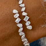 Diamond Bangle Bracelet 4.2 ct White Gold