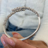 Diamond Bangle Bracelet 4.2 ct White Gold