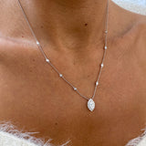 Diamond Chain Necklace 0.89 Carat White Gold 14K