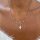 Diamond Chain Necklace 0.89 Carat White Gold 14K