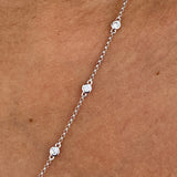 Diamond Chain Necklace 0.89 Carat White Gold 14K