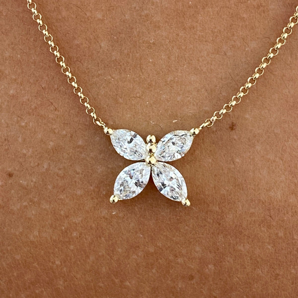 Diamond Pendant Necklace 1.1 ct Yellow Gold