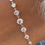 Diamond Chain Bracelet 1.01 Carat Rose Gold 14K