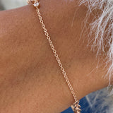 Diamond Chain Bracelet 1.01 Carat Rose Gold 14K