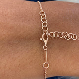 Diamond Chain Bracelet 1.01 Carat Rose Gold 14K