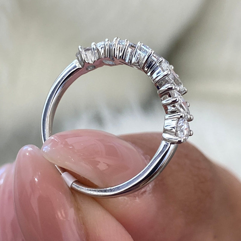 Diamond Stackable Ring 1.12 Carat White Gold 14K