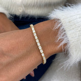 Diamond Tennis Bracelet 5.56 Carat Yellow Gold 18K