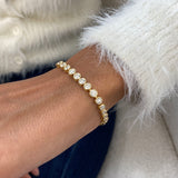 Diamond Tennis Bracelet 8.27 Carat Yellow Gold 18K