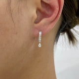 Diamond Dangle Earrings 1.3 ct White Gold
