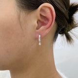 Diamond Dangle Earrings 1.3 ct White Gold