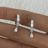 Diamond Dangle Earrings 1.3 ct White Gold