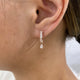 Diamond Dangle Earrings 1.3 ct Rose Gold