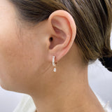 Diamond Dangle Earrings 1.3 ct Rose Gold