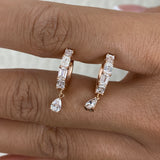 Diamond Dangle Earrings 1.3 ct Rose Gold
