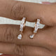 Diamond Dangle Earrings 1.3 ct Rose Gold