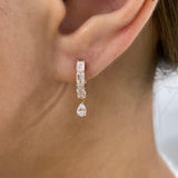 Diamond Dangle Earrings 1.3 ct Rose Gold