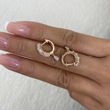 Diamond Dangle Earrings 1.3 ct Rose Gold