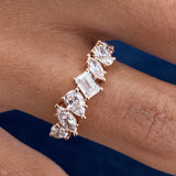 Diamond Band Ring 1.1 ct Rose Gold