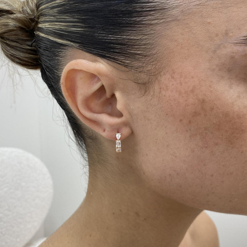 Diamond Hoop Earrings 1.15 ct Rose Gold