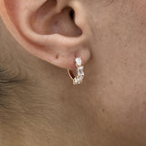 Diamond Hoop Earrings 1.15 ct Rose Gold