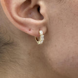 Diamond Hoop Fashion Earrings 1.25 ct TCW, Yellow Gold 14K