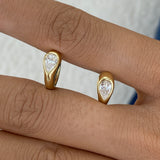 Diamond Hoop Earrings 0.7 ct Yellow Gold