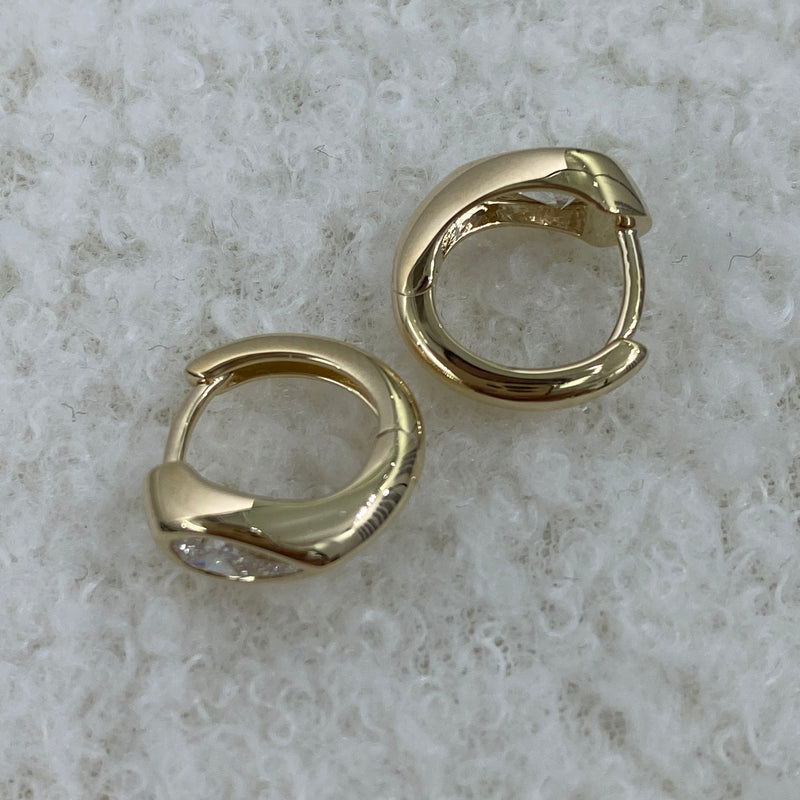 Diamond Hoop Earrings 0.7 ct Yellow Gold