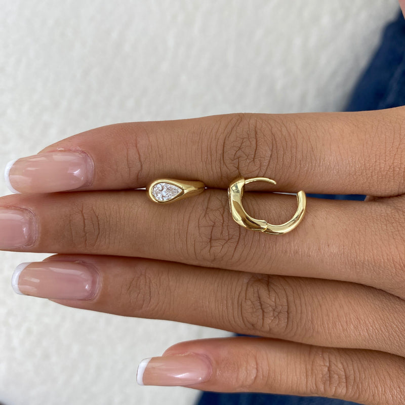 Diamond Hoop Earrings 0.7 ct Yellow Gold