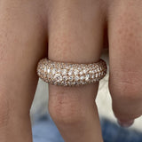 Diamond Dome Ring 3.08 Carat Rose Gold 14K