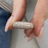Diamond Dome Ring 3.08 Carat Rose Gold 14K