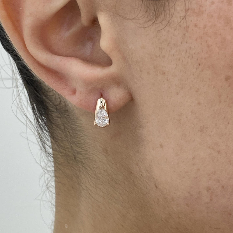 Diamond Hoop Earrings 0.80 ct Rose Gold