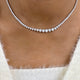 Diamond Tennis Necklace 9.24 Carat White Gold 14K