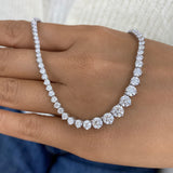 Diamond Tennis Necklace 9.2 ct White Gold