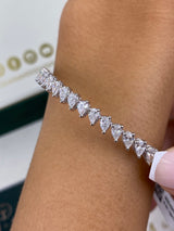 Diamond Bangle Bracelet 2.87 Carat White Gold 14K