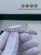 Diamond Bangle Bracelet 2.87 Carat White Gold 14K